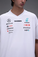 Mercedes F1 jersey white front female model Pakistan