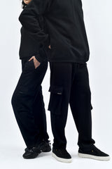Black Interlock Cargo Trouser