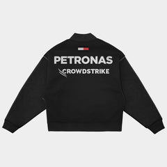 Mercedes Petronas 2026 Faux Leather Sleeves Oversized Varsity Jacket