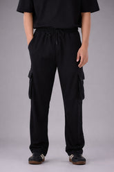 Black Interlock Cargo Trouser
