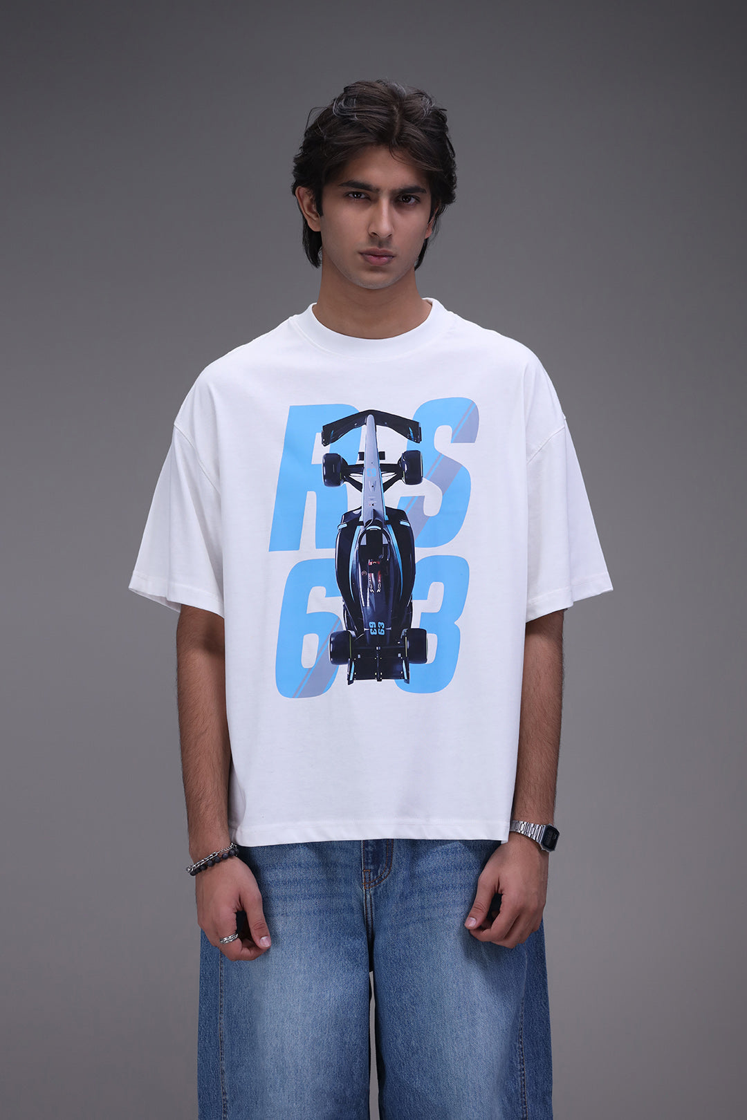 George russel mercedes f1 boxy fit oversized graphic t shirt Pakistan streetwears front