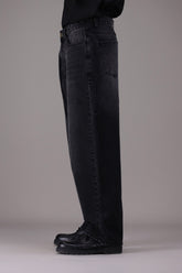 Relaxed Wide Leg Black Denim