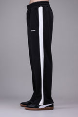 Striped Wide Leg Trousers Black