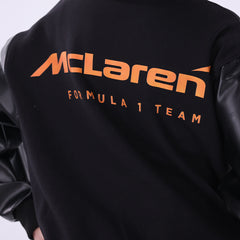 McLaren Faux Leather Sleeves Oversized Varsity Jacket