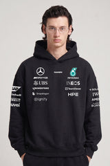 Mercedes AMG Petronas F1 Oversized Black Hoodie