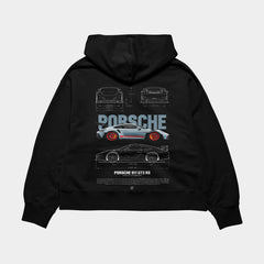 Porsche 911 GT3 RS Oversized Black Hoodie