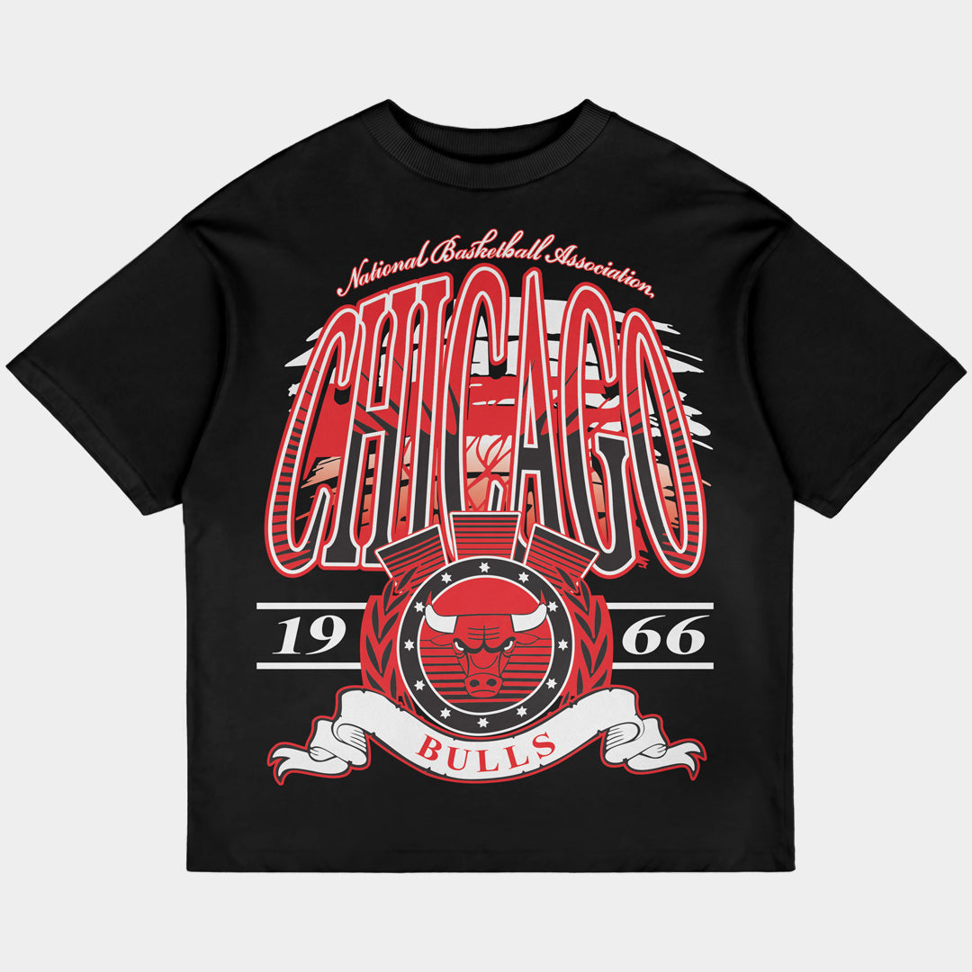 Chicago Bulls 1966 Oversized Black Tee