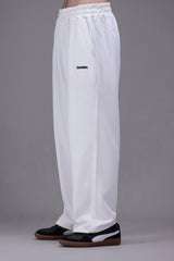 Wide Leg Terry Trousers Cloudy
