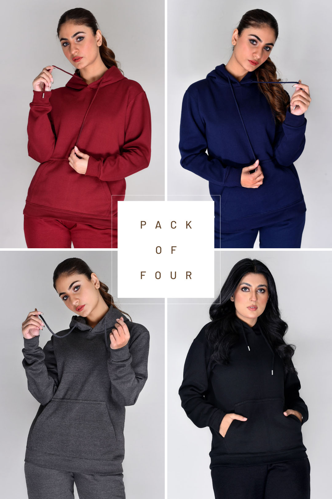 CARCOS Plus Size Hoodies for Women Solid Color Long Sleeve Pullover Brown  Hooded Sweatshirts Drawstring with Front Pocket Casual XL 16W at   Women's Clothing store